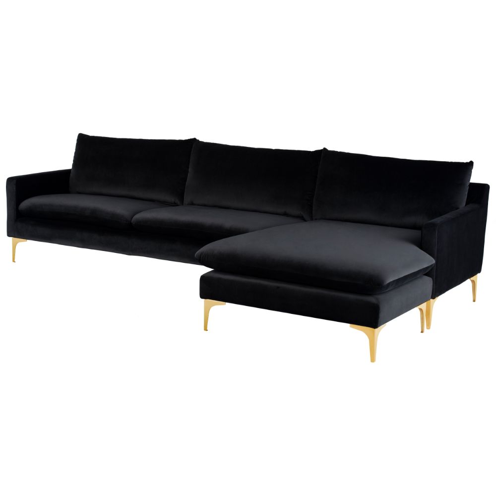 Nuevo HGSC583 ANDERS SECTIONAL SOFA in BLACK